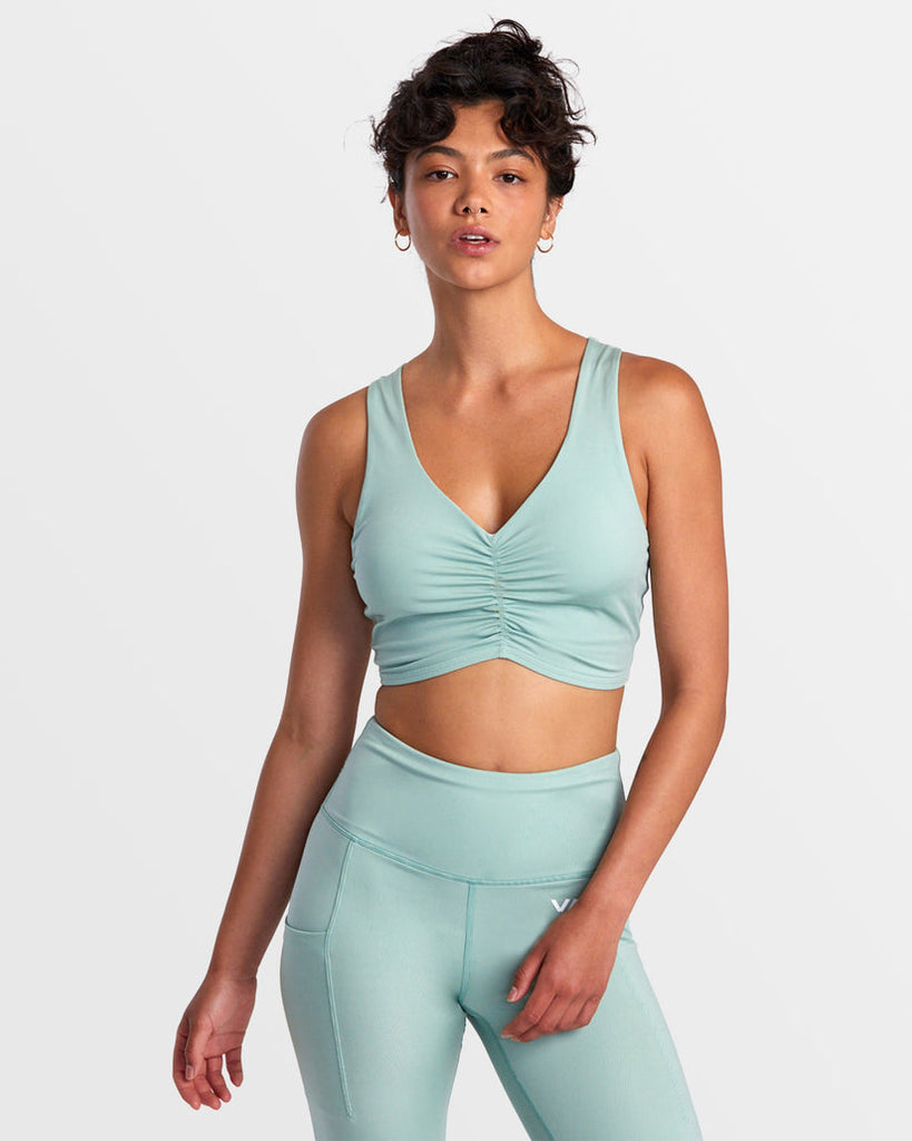 RVCA Gathered Front Fitted Crop Top