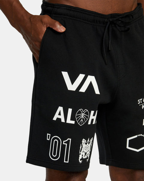 RVCA Hawaii All Brand Elastic Waist Sport Shorts