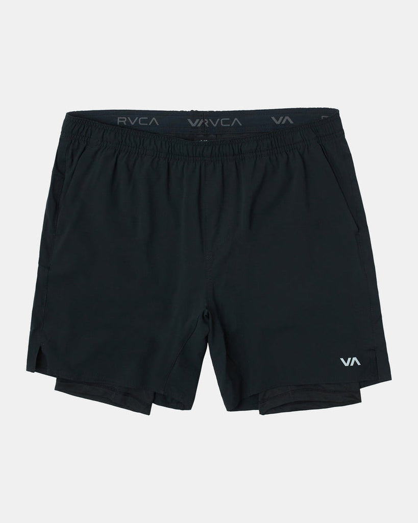 RVCA Yogger Train 2-in-1 Elastic Waist Workout Shorts 17"