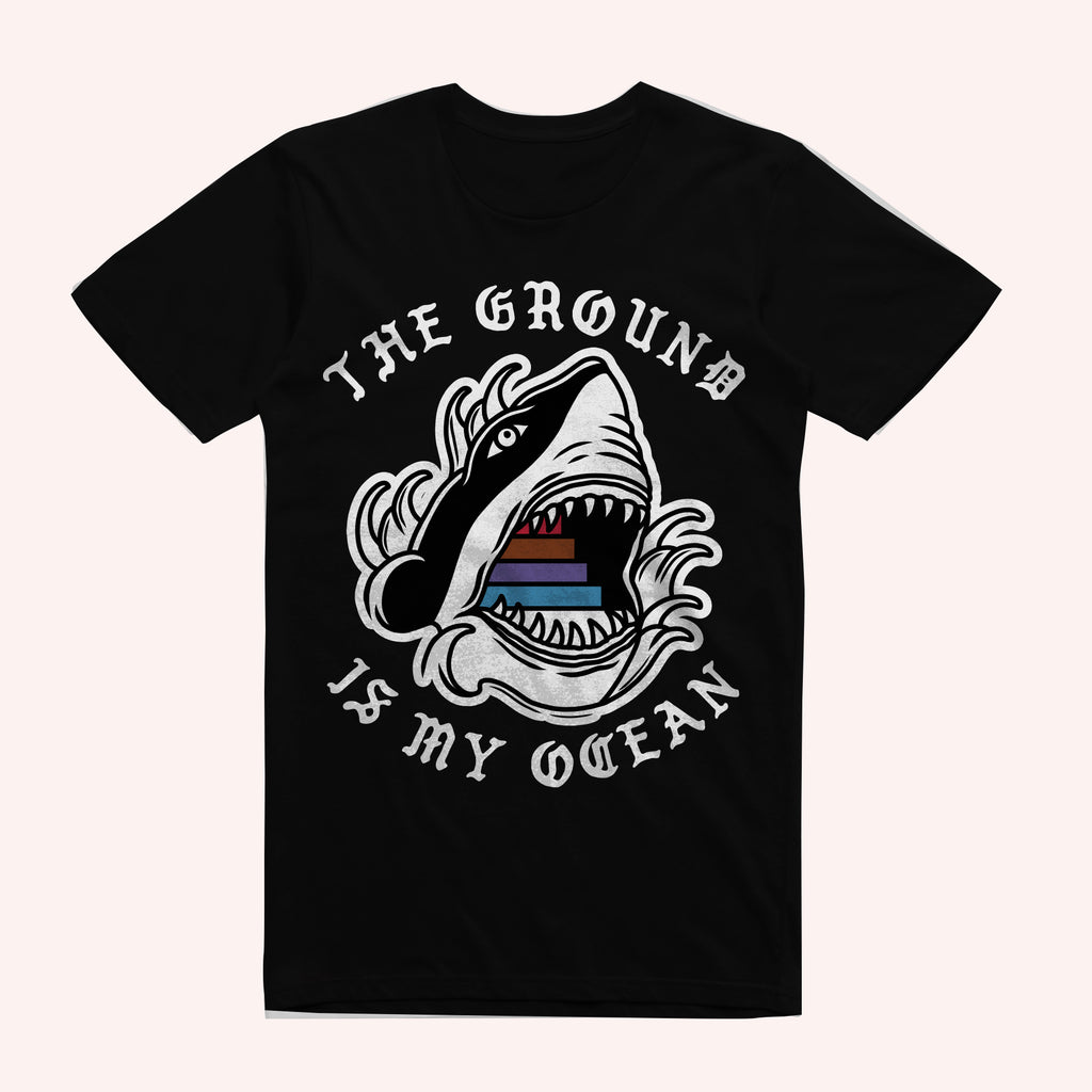 Bridge City Fight Shop Ground Is My Ocean Great White Shark Tee