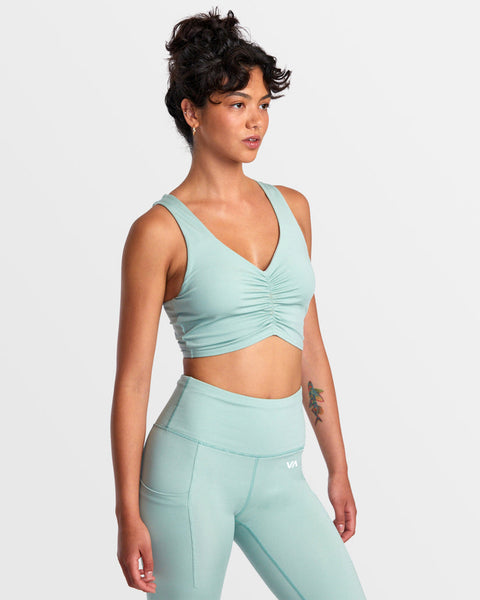 RVCA Gathered Front Fitted Crop Top