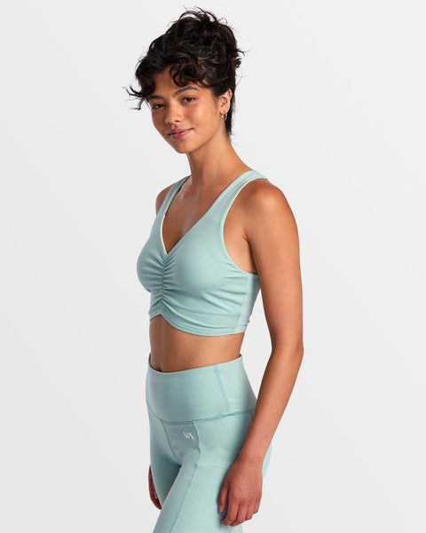 RVCA Gathered Front Fitted Crop Top