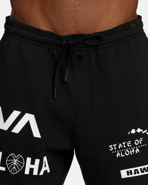 RVCA Hawaii All Brand Elastic Waist Sport Shorts