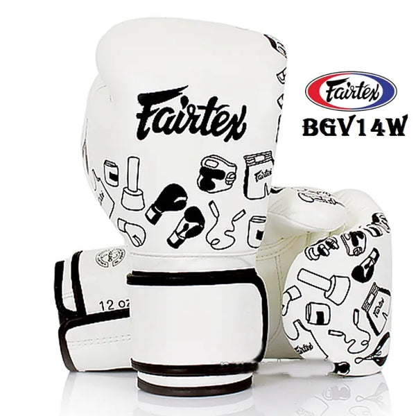Fairtex Boxing Gloves Art Collections Graffiti BGV14ฺฺW White Sparring MMA K1