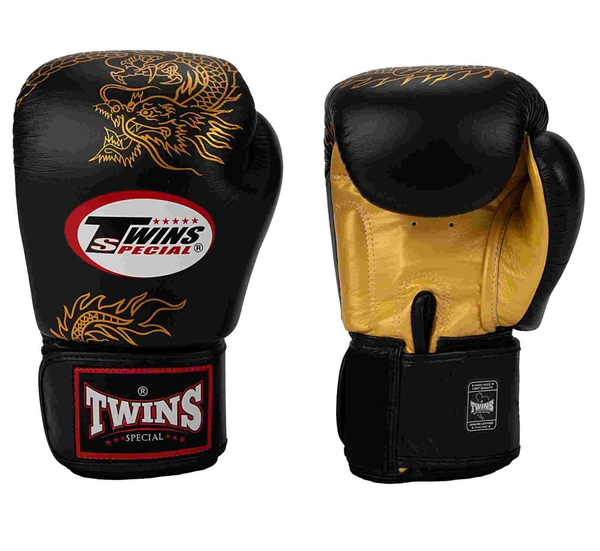 Twins Special Black & Gold Dragon Gloves