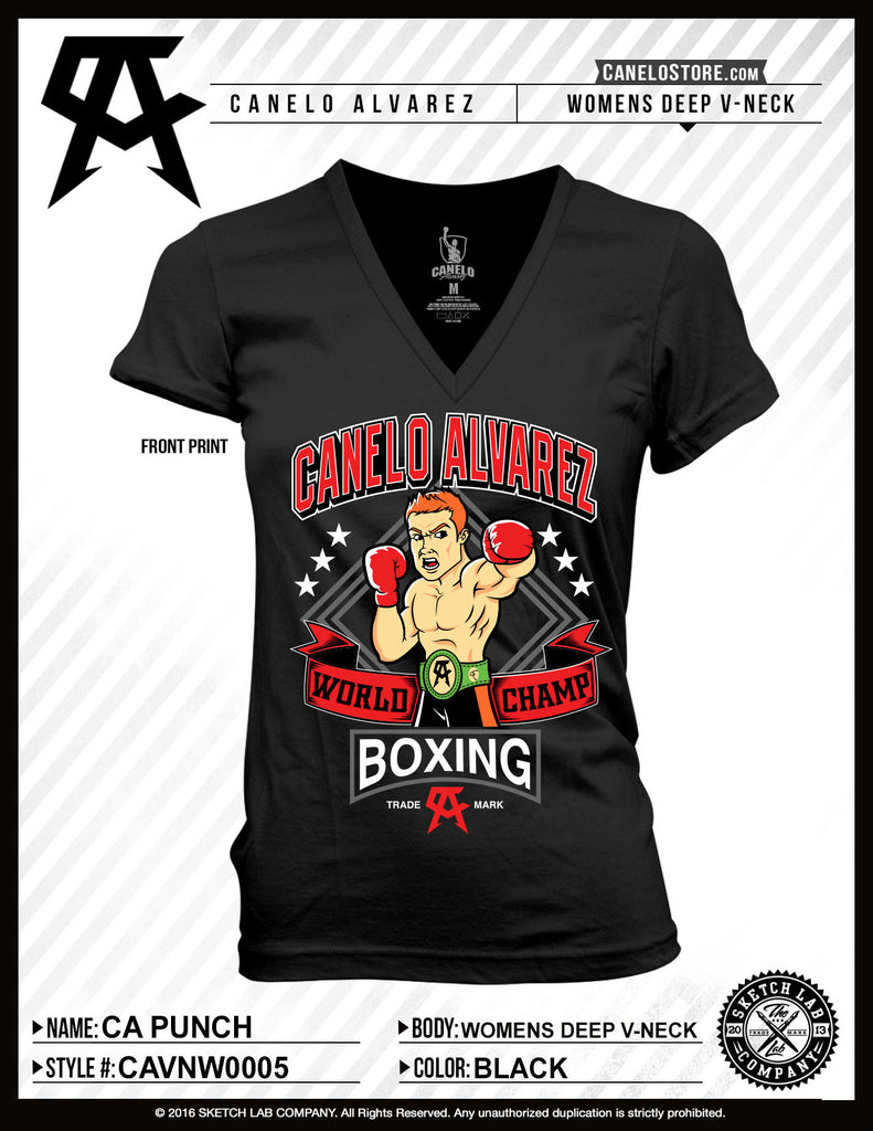 Canelo Alvarez Punch Women's Vneck - Bridge City Fight Shop