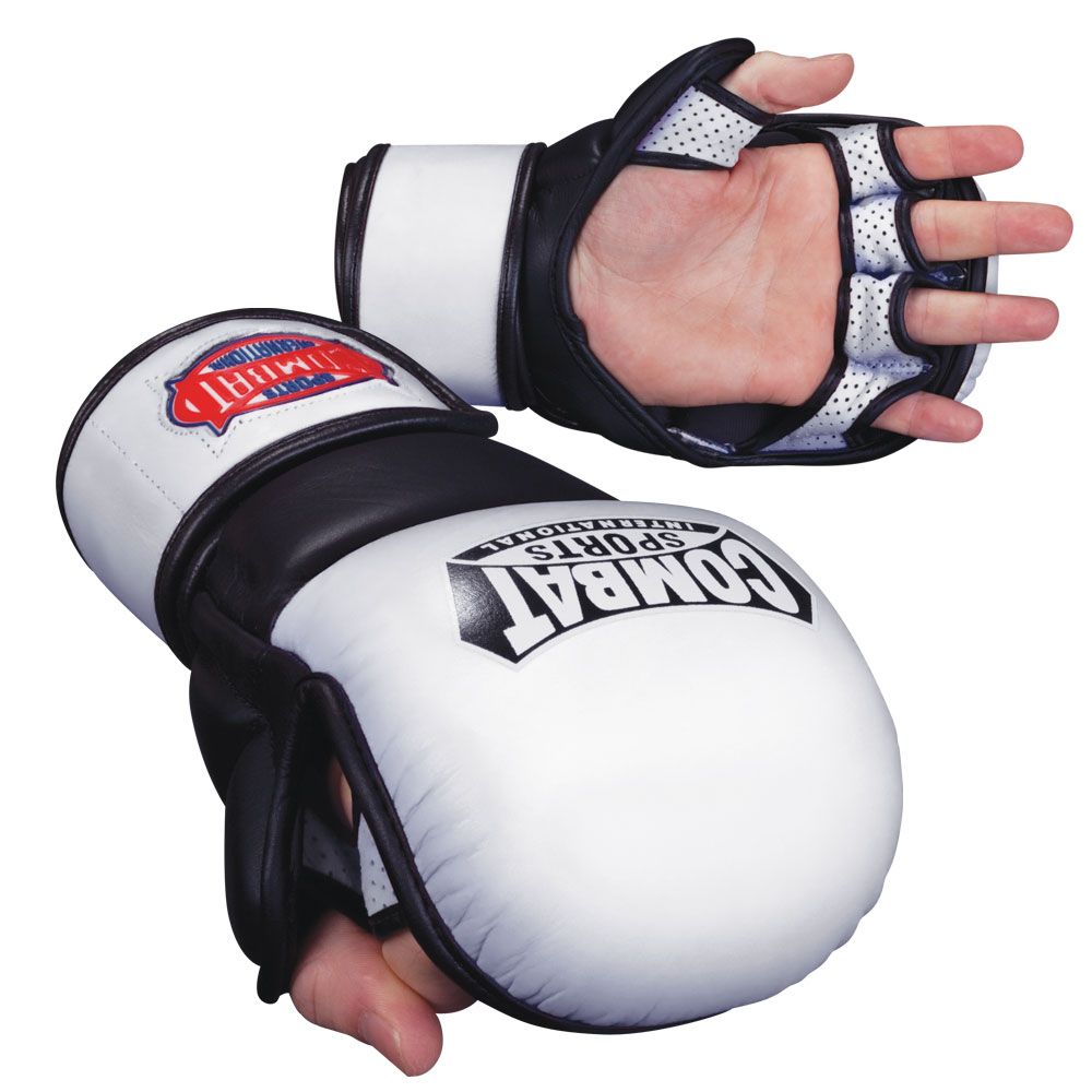 Combat Sports MMA Safety Sparring Gloves, White / Black, Regular