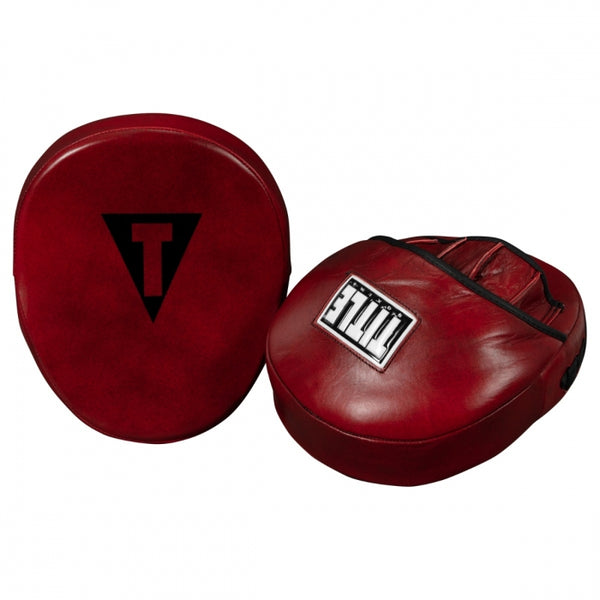 TITLE Boxing Blood Red Leather Punch Mitts