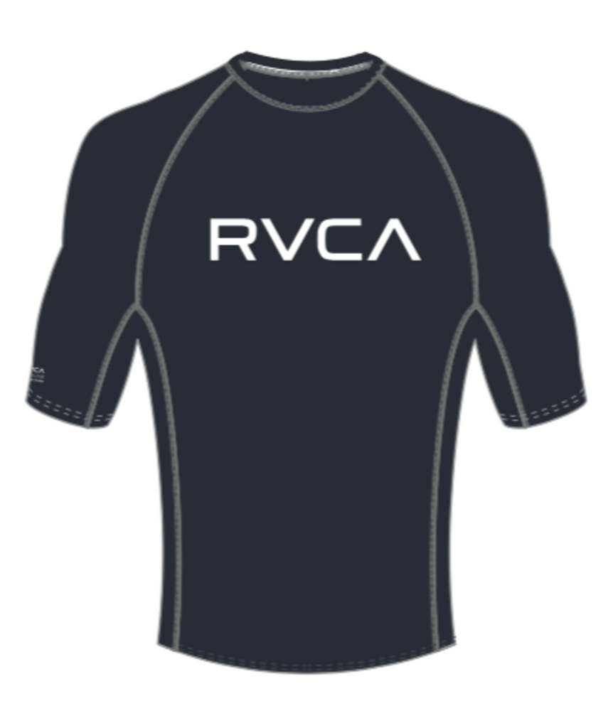 RVCA Boys Short Sleeve Rashguard Navy / XS